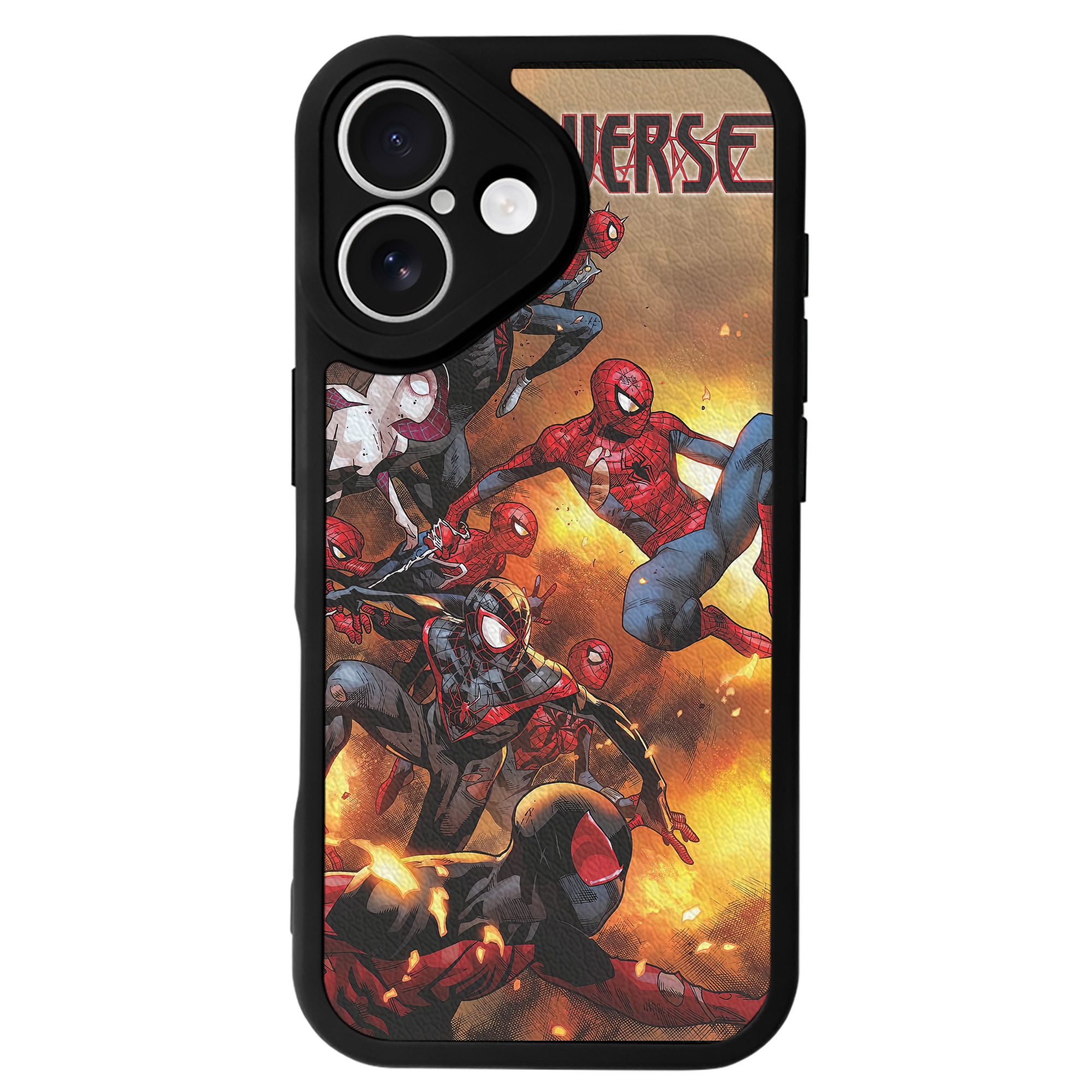 Spider Man スパイダーマン 【iPhone 16シリーズ対応】シリコンスマホケース（レザー調） 材質：シリコン